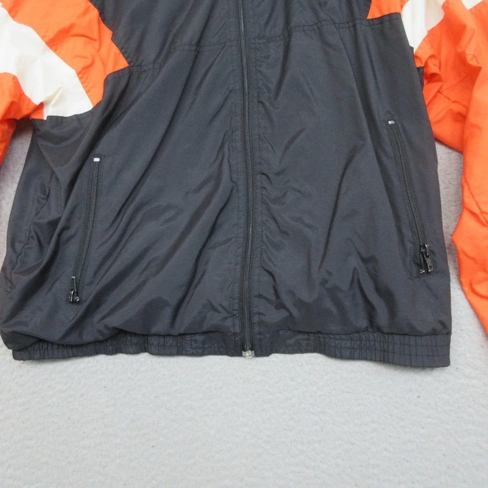 Vintage 90s Holloway Mens M WWS Tigers Windbreaker Jacket Black Orange Stripe